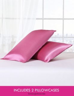 Betsey Johnson Unisex Solid Satin Standard Pillowcase Pink Accessories X2J0V4421 Betsey Johnson Ireland