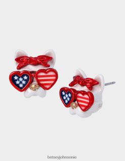 Betsey Johnson Women 4Th Of July Dog Sunglasses Studs Red/White/Blue Jewelry X2J0V4327 Betsey Johnson Wedding Shoes
