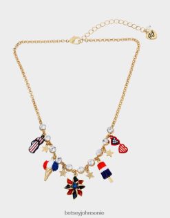 Betsey Johnson Women 4Th Of July Pinwheel Short Pendant Red/White/Blue Jewelry X2J0V4331 Betsey Johnson Ireland
