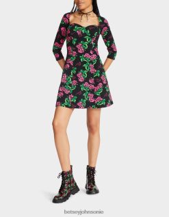 Betsey Johnson Women 80Th Bash Corset Raglan Dress Roses Clothing X2J0V4290 Betsey Johnson Jewelry