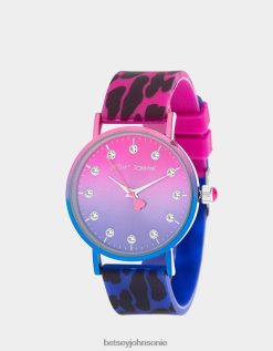 Betsey Johnson Women Betsey Time Ombre Leopard Watch Pink Multi Jewelry X2J0V4359 Betsey Johnson Jewelry