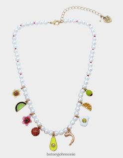 Betsey Johnson Women Brunch Charm Frontal Necklace Multi Jewelry X2J0V4317 Betsey Johnson Jewelry