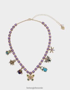 Betsey Johnson Women Buggin Out Butterfly Charm Tennis Necklace Multi Jewelry X2J0V4363 Betsey Johnson Wedding Shoes