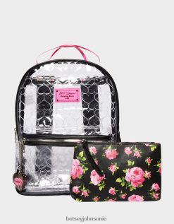Betsey Johnson Women Clear Backpack With Pouch Black Accessories X2J0V4231 Betsey Johnson Wedding Shoes
