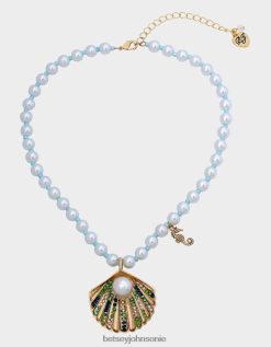 Betsey Johnson Women Cruise Control Pearl Shell Pendant Necklace Blue Jewelry X2J0V4312 Betsey Johnson Wedding Shoes