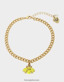 Betsey Johnson Women Flower Show Bee Charm Anklet Yellow Jewelry X2J0V4366 Betsey Johnson Wedding Shoes