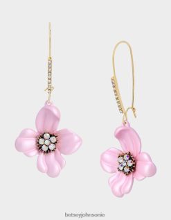 Betsey Johnson Women Flower Show Flower Drop Earrings Pink Jewelry X2J0V4343 Betsey Johnson Ireland