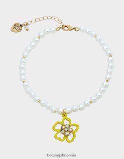 Betsey Johnson Women Flower Show Pearl Flower Anklet Yellow Jewelry X2J0V4355 Betsey Johnson Ireland