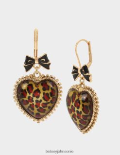 Betsey Johnson Women Heart Drop Earrings Leopard Jewelry X2J0V4339 Betsey Johnson Wedding Shoes