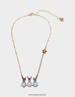 Betsey Johnson Women Hunny Bunny Bar Short Pendant Multi Jewelry X2J0V4347 Betsey Johnson Jewelry