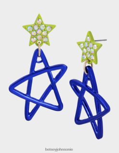 Betsey Johnson Women Kidult Kitsch Small Star Drop Earrings Blue Jewelry X2J0V4348 Betsey Johnson Wedding Shoes