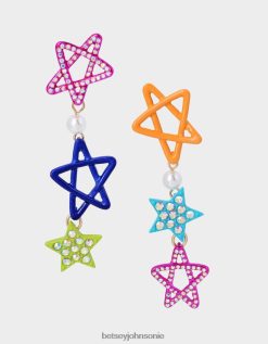 Betsey Johnson Women Kidult Kitsch Star Mismatch Linear Earrings Multi Jewelry X2J0V4364 Betsey Johnson Ireland