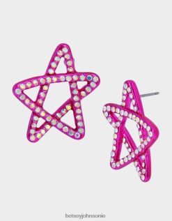 Betsey Johnson Women Kidult Kitsch Star Studs Pink Jewelry X2J0V4354 Betsey Johnson Wedding Shoes