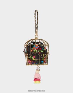Betsey Johnson Women Kitsch Bird Is The Word Cage Dancer Wristlet Black Multi Accessories X2J0V4230 Betsey Johnson Jewelry