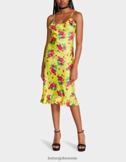 Betsey Johnson Women Painted Rose Midi Dress Lime Clothing X2J0V4284 Betsey Johnson Jewelry