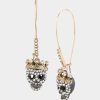 Betsey Johnson Women Pave Skull Hook Earrings Crystal Jewelry X2J0V4362 Betsey Johnson Jewelry