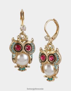 Betsey Johnson Women Pearl Owl Drop Earrings Multi Jewelry X2J0V4329 Betsey Johnson Jewelry