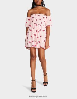Betsey Johnson Women Pucker Up Mini Dress Pink Clothing X2J0V4266 Betsey Johnson Jewelry