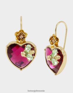 Betsey Johnson Women Stone Heart Drop Earrings Multi Jewelry X2J0V4326 Betsey Johnson Jewelry