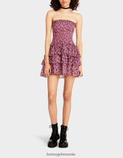 Betsey Johnson Women Vintage Ditsy Floral Strapless Mini Dress Pink Clothing X2J0V4294 Betsey Johnson Wedding Shoes